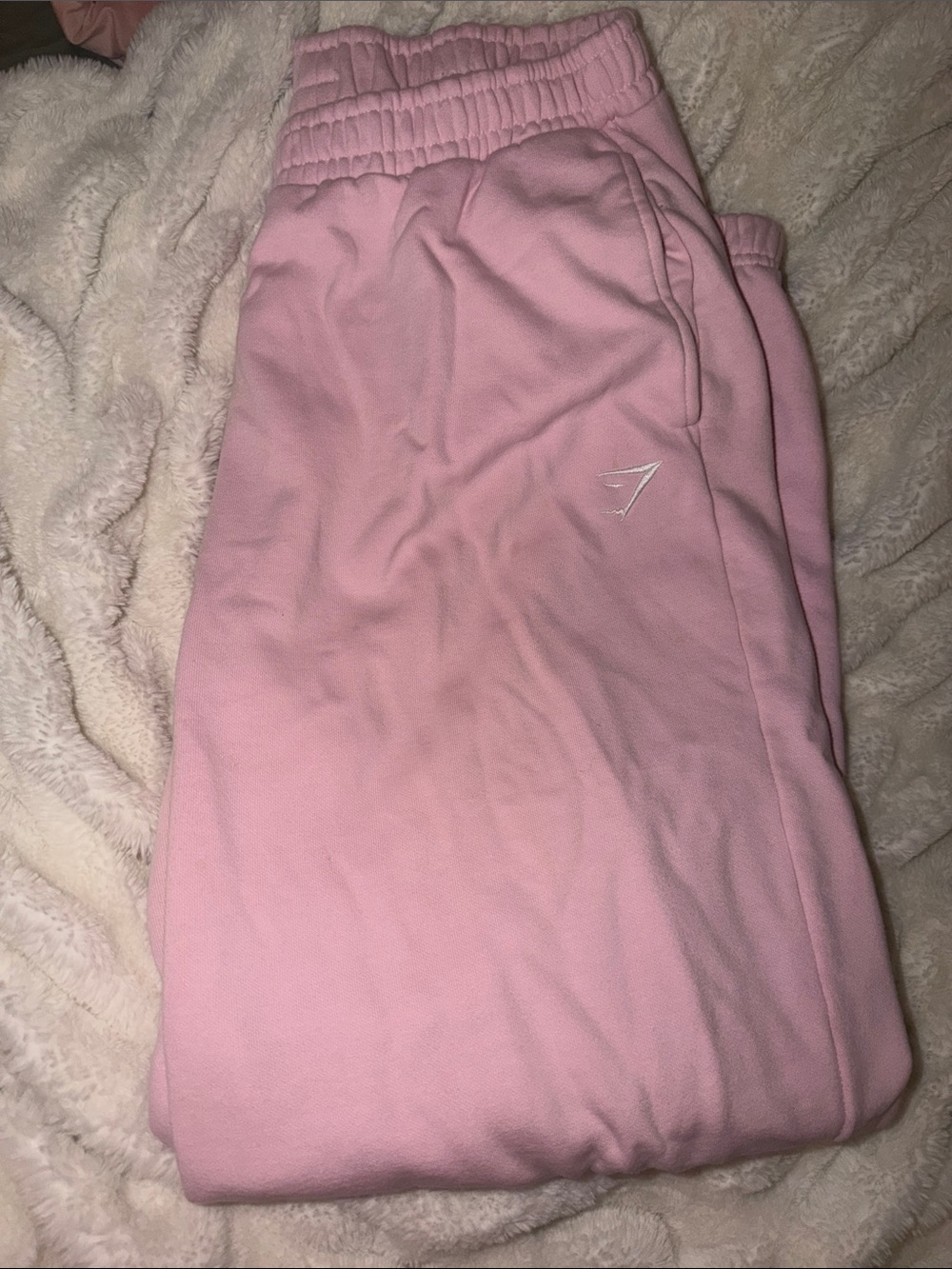 Gymshark Light Pink Fleece Joggers with Subtle Logo